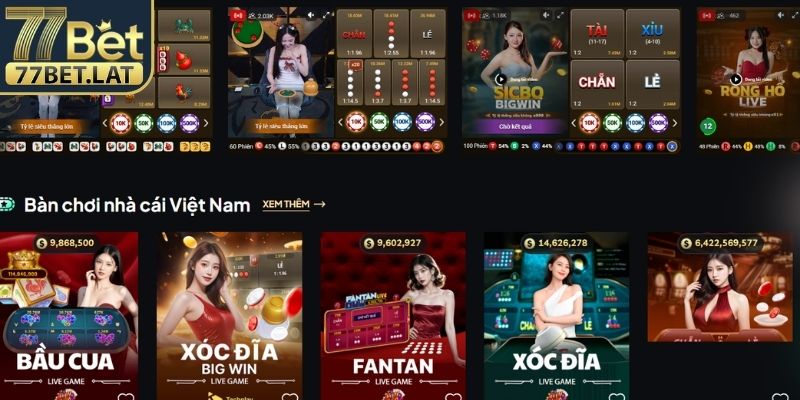 Sảnh EBET 77Bet – Không Gian Trực Tuyến Chuẩn Mực Quốc Tế 3 Thiết kế linh hoạt tương thích nhiều thiết bị hiển thị khác nhau